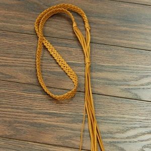 Tan Braided Suede Necklace